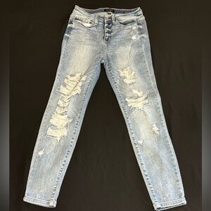 Judy Blue Jeans. Skinny. Distressed. Size 5/27 High waist